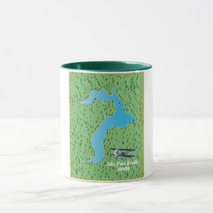 Taza Mapa del lago Pend Oreille Idaho