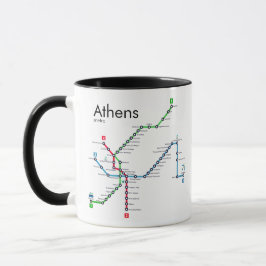 Taza Mapa del metro de Atenas
