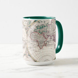 Taza Mapa del mundo antiguo del Doble-Hemisferio