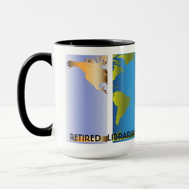 Taza Mapa del mundo bibliotecario retirado (Izquierda)