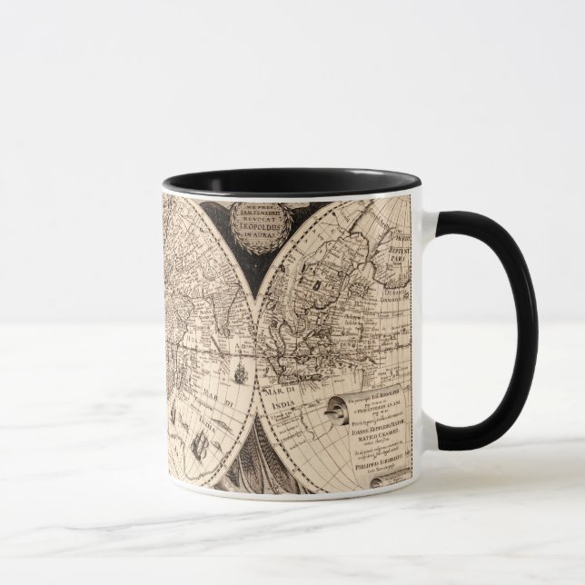Taza Mapa del mundo del vintage (Derecha)