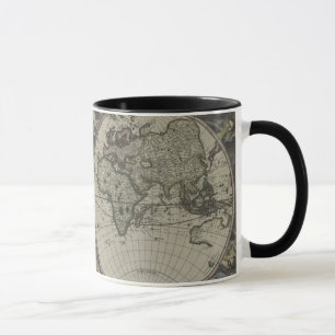 Taza Mapa del mundo doble el   1672 del hemisferio