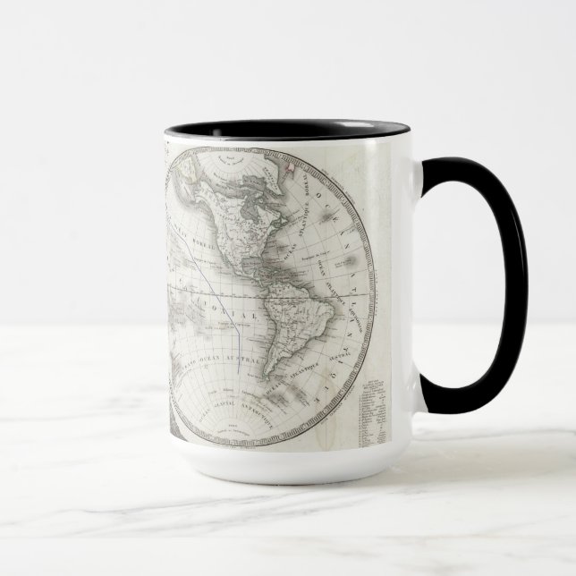 Taza Mapa del mundo en 2 hemisferios (Derecha)