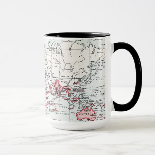 Taza Mapa del mundo que muestra las posesiones (Derecha)