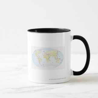 Taza Mapa del mundo que muestra sitios de la actividad