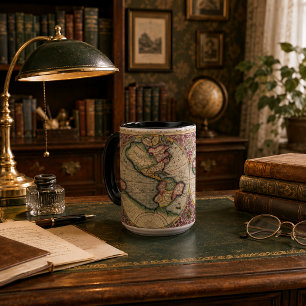 Taza Mapa del mundo vintage 1609