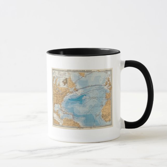 Taza Mapa del Océano Atlántico Norte (Derecha)