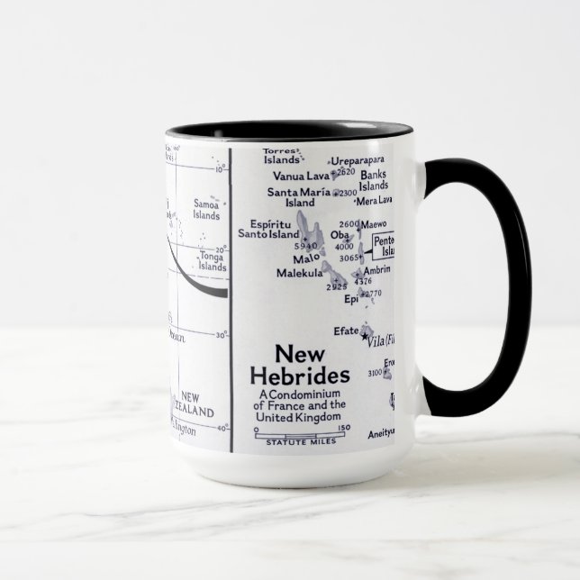 Taza Mapa del océano de South Pacific (Derecha)