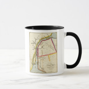 Taza Mapa del río Detroit y el país adyacente
