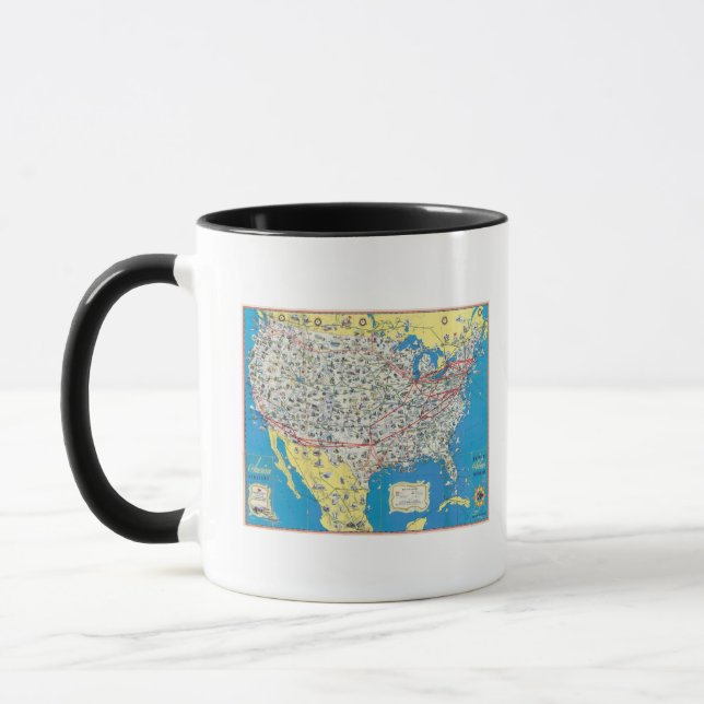 Taza Mapa del sistema American Airlines (Izquierda)