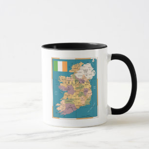 Taza Mapa del vintage de Irlanda