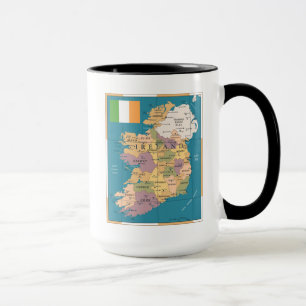 Taza Mapa del vintage de Irlanda
