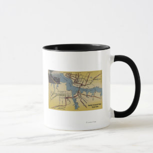 Taza Mapa detallado del túnel del puente de