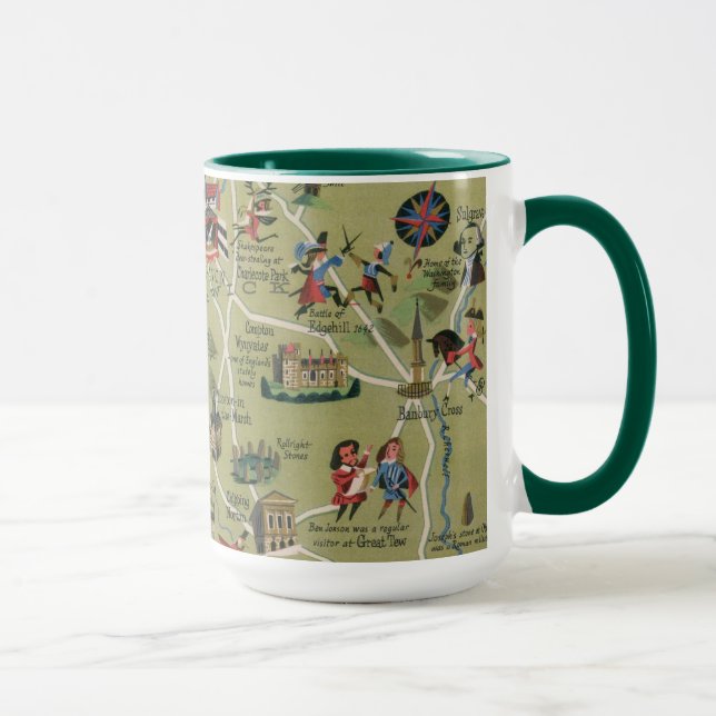Taza Mapa Dunlop del País Shakespeare, Inglaterra (Derecha)