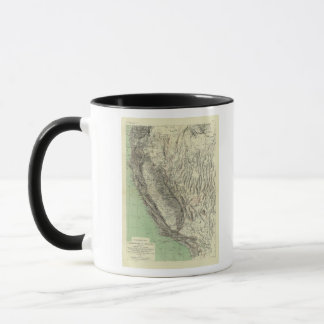 Taza Mapa geomórfico, California, Nevada