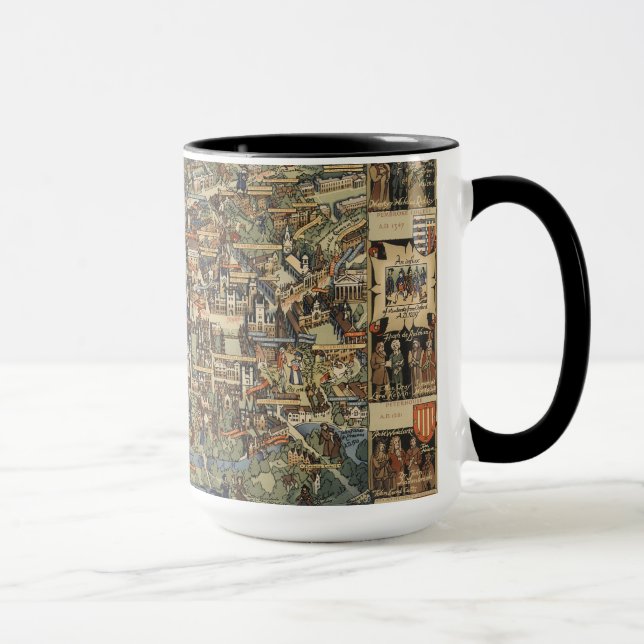 Taza Mapa gráfico de Cambridge, Inglaterra (Derecha)