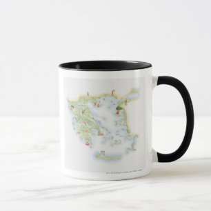 Taza Mapa ilustrado de Grecia antigua