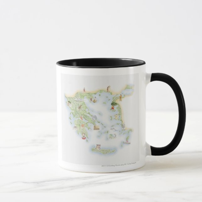 Taza Mapa ilustrado de Grecia antigua (Derecha)