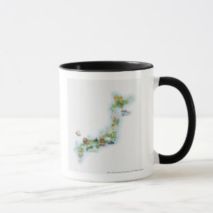 Taza Mapa ilustrado de Japón antiguo