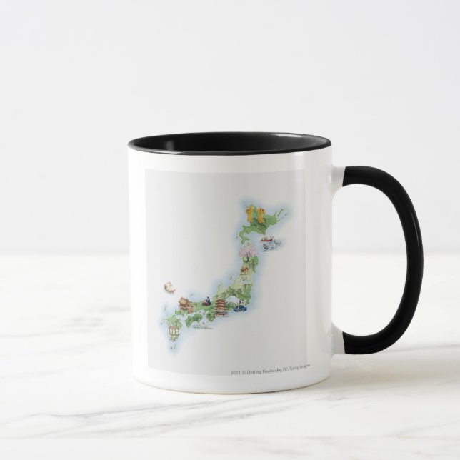 Taza Mapa ilustrado de Japón antiguo (Derecha)
