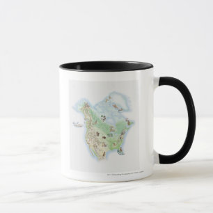 Taza Mapa ilustrado de Norteamérica