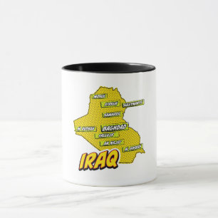 Taza Mapa ilustrado de Pop Art en Irak