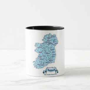 Taza Mapa ilustrado de viaje de Irlanda
