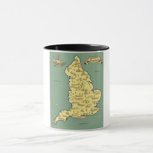 Taza Mapa ilustrado de viajes de Inglaterra (Centro)