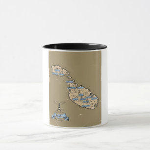 Taza Mapa ilustrado de viajes Malta