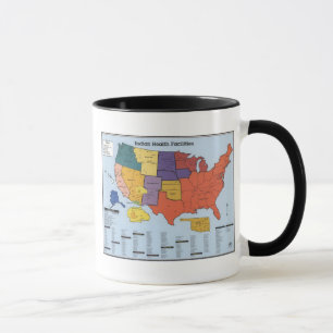 Taza Mapa indio americano de las instalaciones