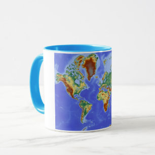 Taza Mapa internacional de la geografía mundial