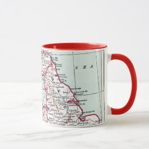 Taza MAPA: ISLAS BRITÁNICAS, c1890