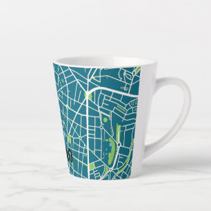 Taza mapa minimalista de Bilbao - Azul-verde