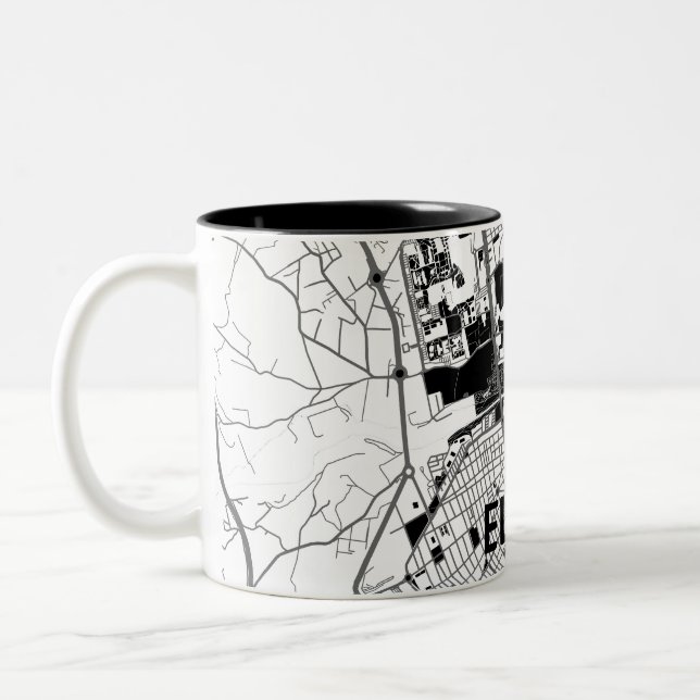 Taza mapa minimalista de Elche - Blanco-negro (Izquierda)