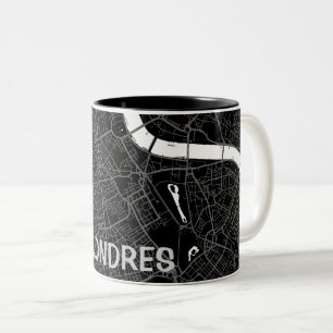 Taza mapa minimalista de Londres  - Negro-blanco