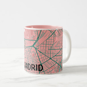 Taza mapa minimalista de Madrid - Rosa-verde
