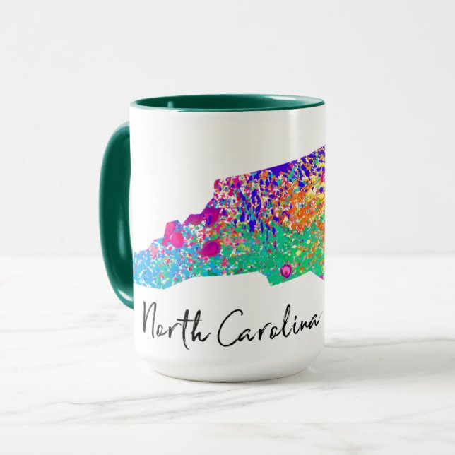 Taza Mapa moderno de Carolina del Norte (Anverso izquierdo)