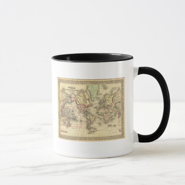 Taza Mapa mundial con rutas marítimas Exploradores (Derecha)