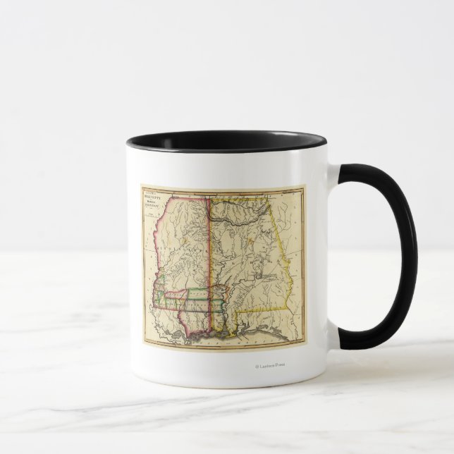 Taza Mapa panorámico de Misisipi y Alabama (Derecha)