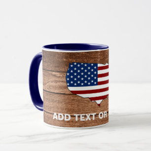 Taza Mapa personalizado de América Arte de Madera
