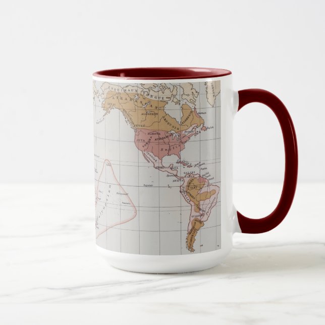 Taza Mapa que muestra las idiomas del mundo (Derecha)