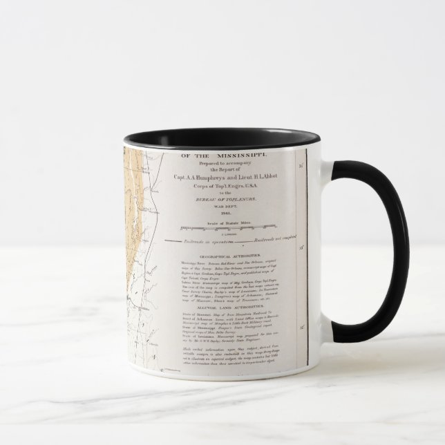 TAZA MAPA: RÍO MISISIPI, 1861 (Derecha)