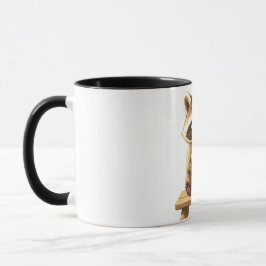 Taza Mapache bebiendo café con hielo