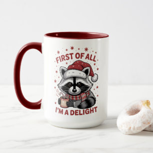 Taza Mapache Divertido Ante Todo Soy Un Delight Navidad