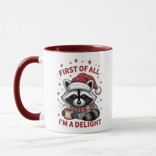 Taza Mapache Divertido Ante Todo Soy Un Delight Navidad