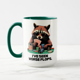 Taza Mapache Jugador de Póquer He Visto Flops Peores