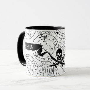TAZA MAPAS DE TESORERÍA DE PIRATAS, LÁGRIMAS, PLANTAS,