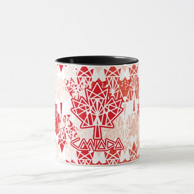 TAZA MAPLE MADE WITH TRIANGLES CANADA FLAG BY MASANSER (Centro)