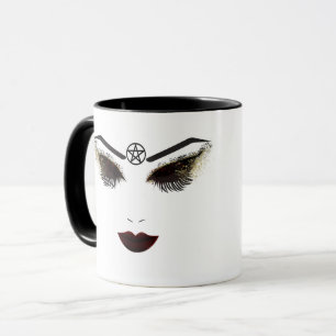 Taza Maquillaje de Cara Pentáculo Belleza Pestañas y La