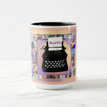 Máquina de escribir vintage gracias Mug